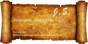 Joerges Sarolta névjegykártya